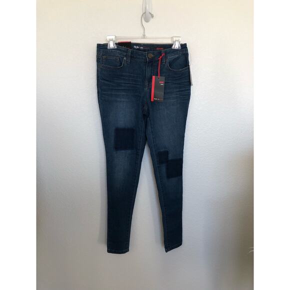 Style & Co Petite Patchwork Style Jegging Pants in Fiji Blue - 2P - Picture 1 of 8